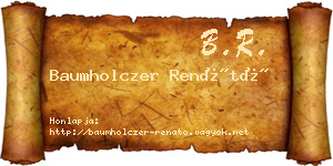 Baumholczer Renátó névjegykártya